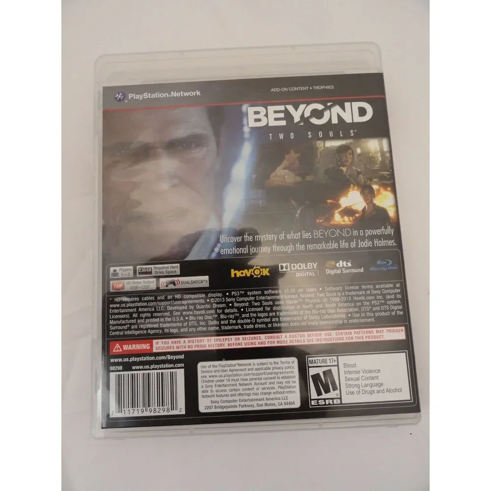 Beyond: Two Souls (Sony PlayStation 3, 2013) PS3 Video Game NO Manual